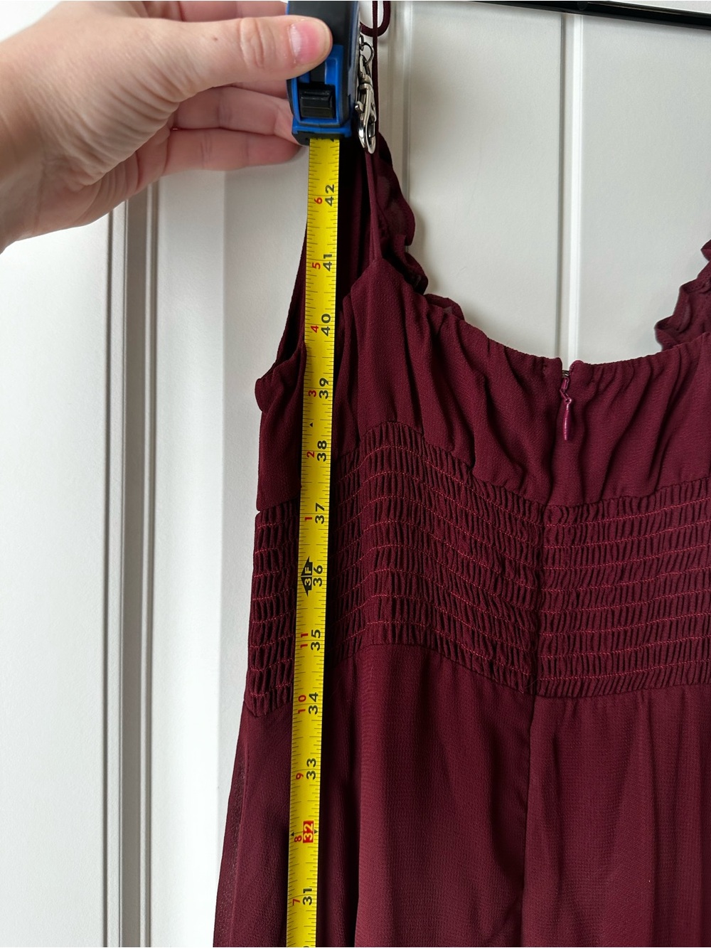 Reformation Burgundy Maroon Strappy Slip Ruffle Maxi Dress size 0 - Picture 12 of 15